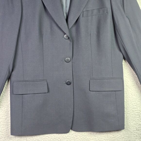 Talbots Wool Classic Blazer 16 Made In Japan Tailored Notched Lapel Navy Lined - Picture 4 of 15
